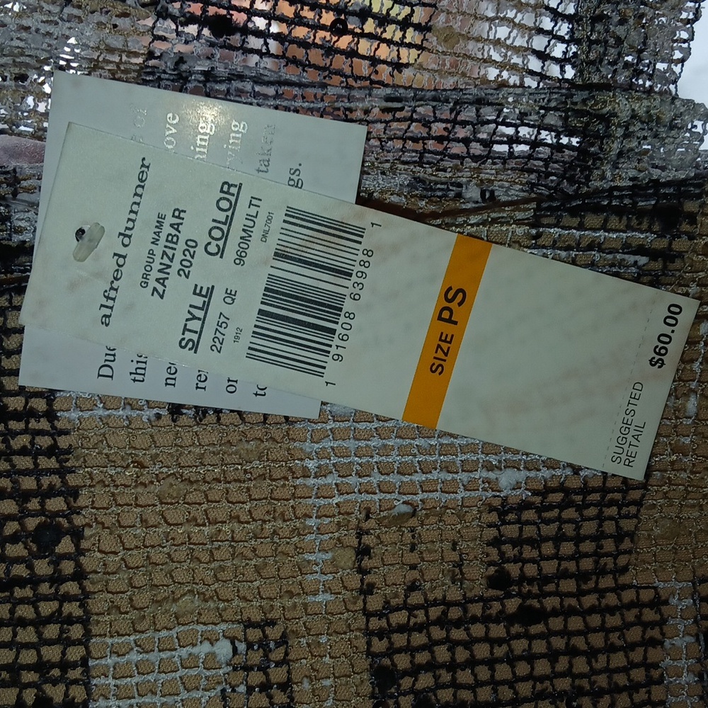 Zanzibar PRICED FOR RESALE Alfred Dunner Beige and Black Knit Top SZ PS NWT - Picture 3 of 6